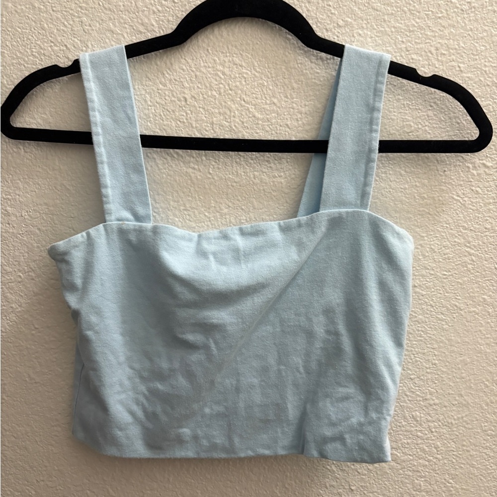 Beginning Boutique Sky Blue Crop Top